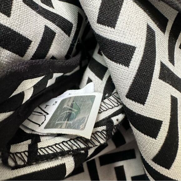 DIANE VON FURSTENBERG Flounce ruffle hem fit flare geometric stretch skirt 2 - Picture 7 of 9